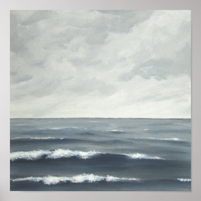 Grey Ocean Waves Fine Art Print (Front)