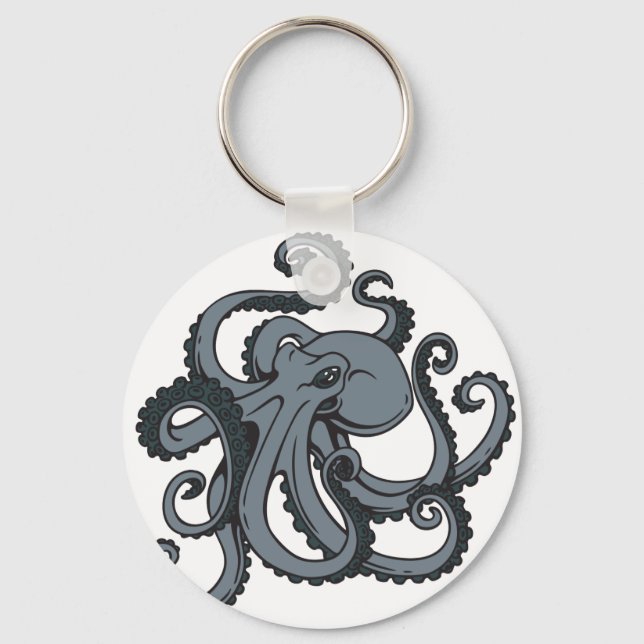 Grey Octopus Key Ring (Front)