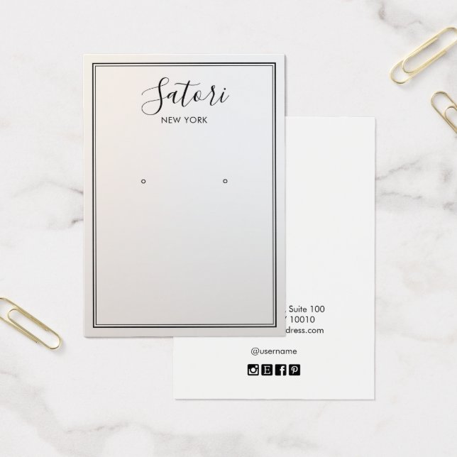 Grey Ombre Signature Font Earring Display (Office)