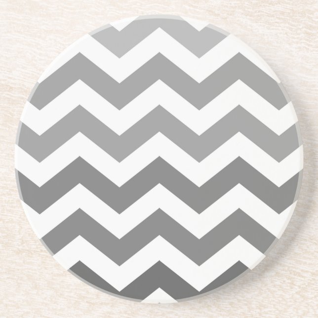 Grey Ombre Zigzags Coaster (Front)