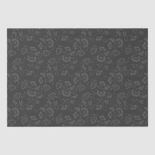 Grey-on-Grey Floral Vine Pattern Tissue Paper