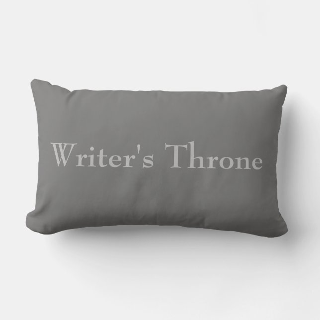 Grey on Grey Writer's Lumbar Cushion (Front)