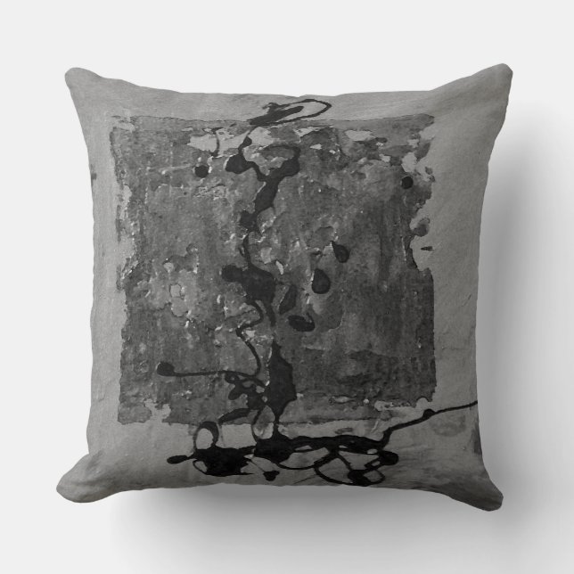 Grey on grey zen inspired pillow (Front)