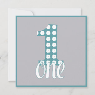 Grey One Party Invitation