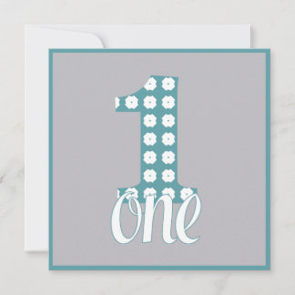 Grey One Party Invitation