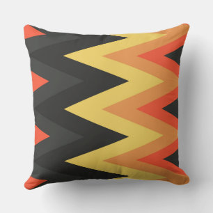 grey, orange and yellow chevron Pattern Cushion