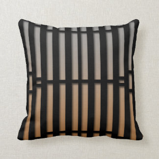 Grey, orange & black lines abstract throw pillow