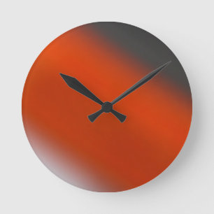 Grey Orange Grey Round Clock
