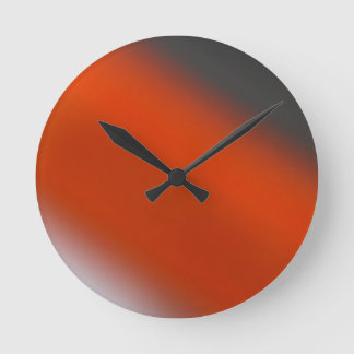 Grey Orange Grey Round Clock