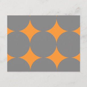 Grey & Orange Modern Polka Dots Wedding RSVP card
