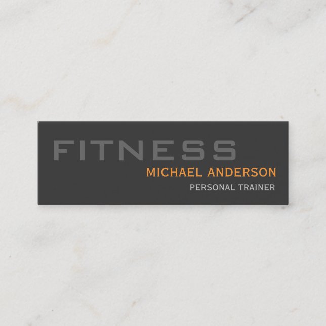 Grey Orange Personal Trainer Unique Business Card (Front)