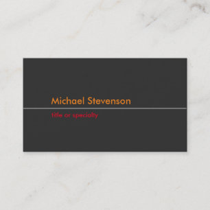 Grey Orange Red Clear Trend Standard Business Card