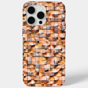 Grey orange rough ceramic tile with flaws, digital iPhone 15 pro max case