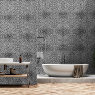 Grey Organic abstract vinyl Wallpaper