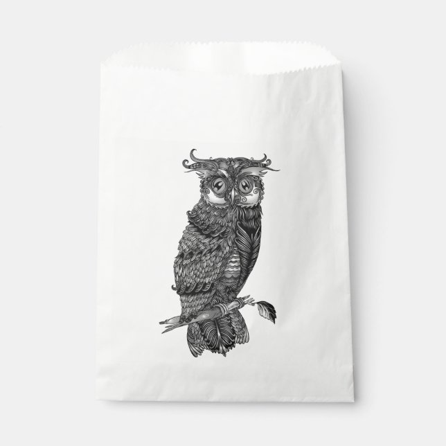 Grey Owl  Favour Bag (Front)