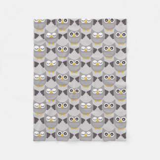 Grey Owls Fleece Blanket