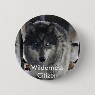 GREY PACK WOLF Collection 6 Cm Round Badge