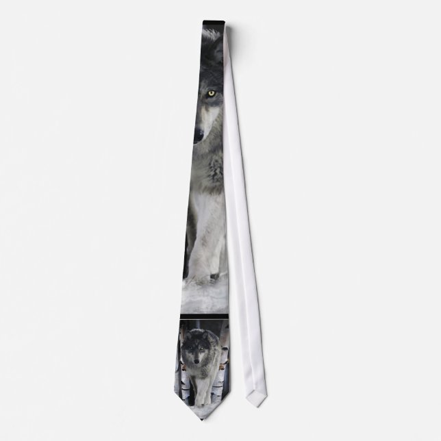 Grey Pack Wolf Wildlife Tie (Front)