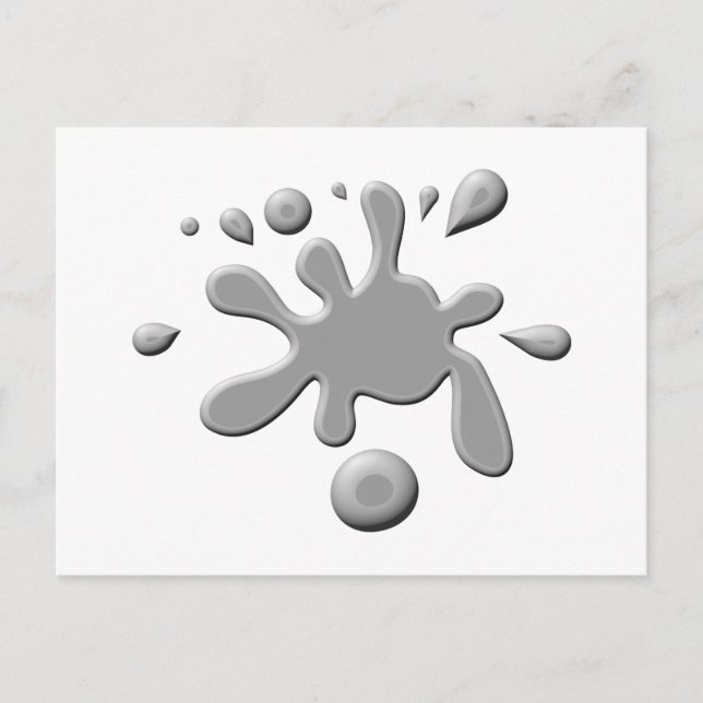 Grey Paint Splodge Postcard (Front)