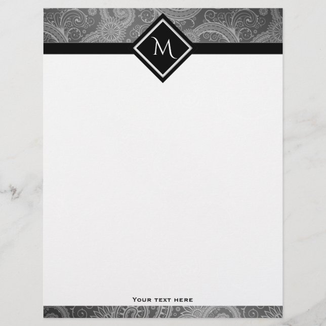 Grey Paisley Initial (Front)