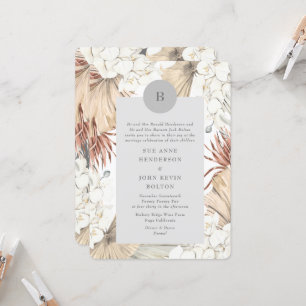 Grey Pampas Grass Wreath Border Ultimate Invitation