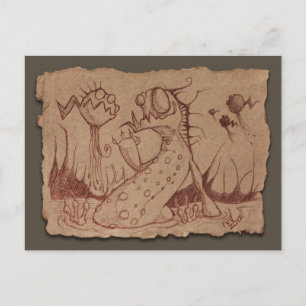 Grey Paper Sketch: Swamp Thing Postcard