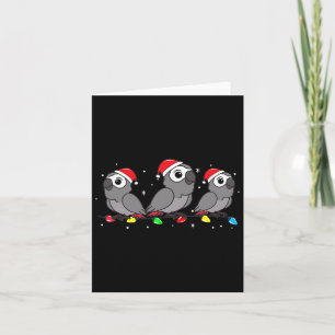 Grey Parrot Bird Christmas Lights Funny Pet Xmas G Card