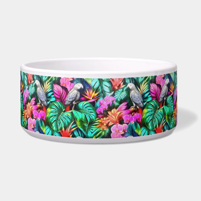 Grey Parrot Jungle Dreams Seamless Surface Pattern (Front)