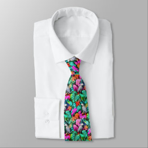 Grey Parrot Jungle Dreams Seamless Surface Pattern Tie