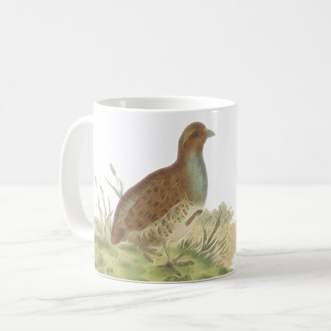 Grey Partridge Gamefowl Picture Coffee Mug (Front Left)