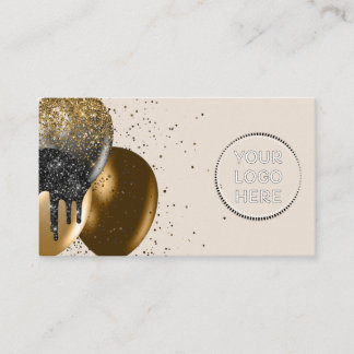 Grey Party Decor Event Birthday Balloon logo Business Card