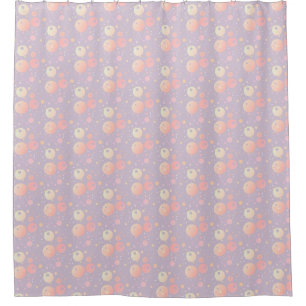 Grey pastel neutral pink dots pattern  shower curtain