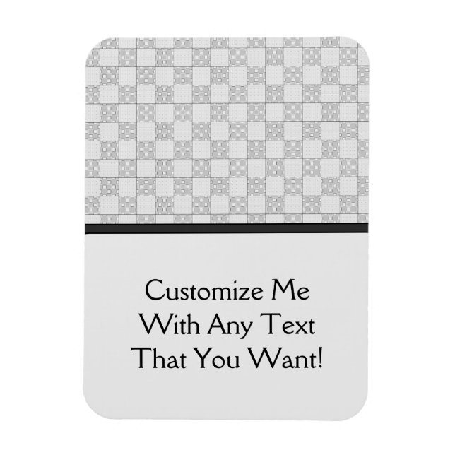 Grey Patchwork Pattern Magnet (Vertical)