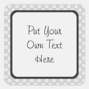 Grey Patchwork Pattern Square Sticker