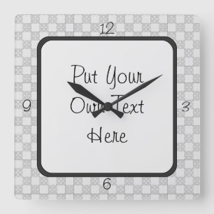 Grey Patchwork Pattern Square Wall Clock