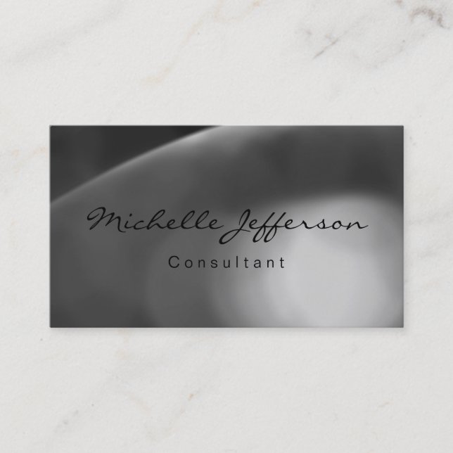 Grey Pattern Consultant Class Script Business Card (Front)