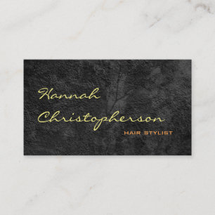 Grey Pattern Handwriting Script Hair Stylist Business Card