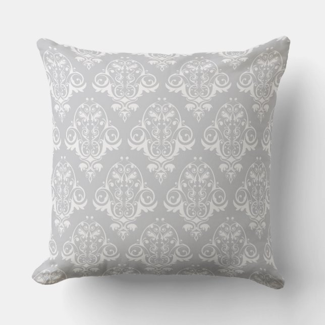 Grey Pattern Outdoor Pillow (Front)