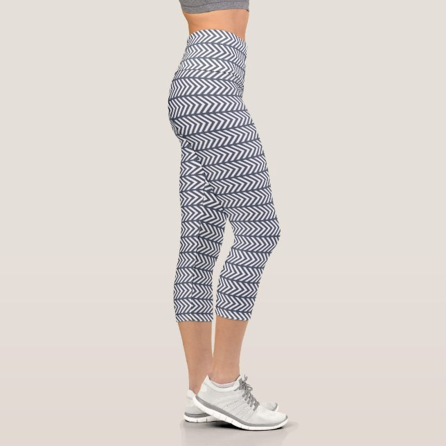 Grey Patterned Capri Leggings (Right)
