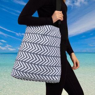 Grey Patterned Crossbody Bag