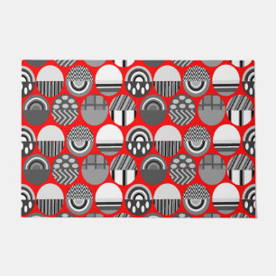 Grey Patterned Ovals  Doormat
