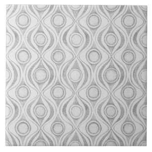 Grey Patterns Сircles Ceramic Tile