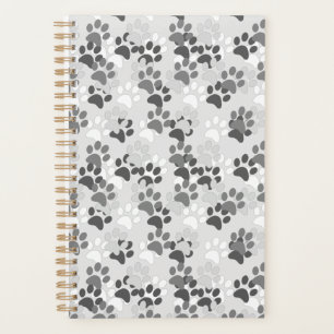 Grey Paw Print Planner