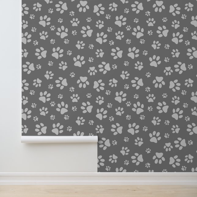 Grey Paw Prints Design Wallpaper (Application)