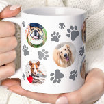 Grey Pawprint 8 Pet Dog Photo Collage Coffee Mug<br><div class="desc">Showcase your favourite canine friend with this personalised Grey Pawprint 8 Pet Dog Photo Collage mug. This charming mug features a Back paw print design and space for eight cherished photos of your pup. Perfect for dog lovers, this mug makes a thoughtful gift for birthdays, holidays, or just because. Sip...</div>