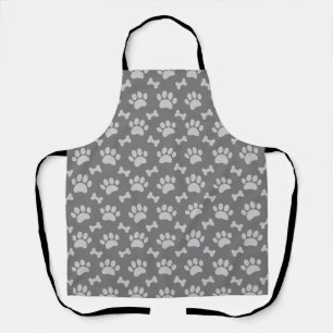 Grey Paws And Bones Pattern Apron