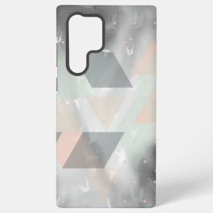 Grey, Peach and Green Trendy Pattern  Samsung Galaxy Case