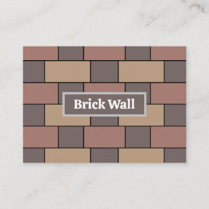 Grey Peach Pink Brick Wall Business Card