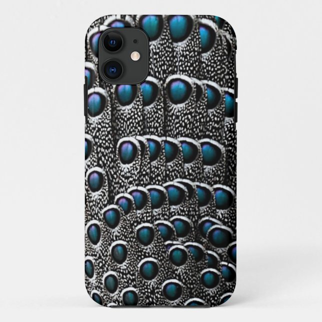 Grey Peacock Feathers Case-Mate iPhone Case (Back)