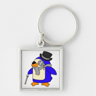 Grey penguin key ring